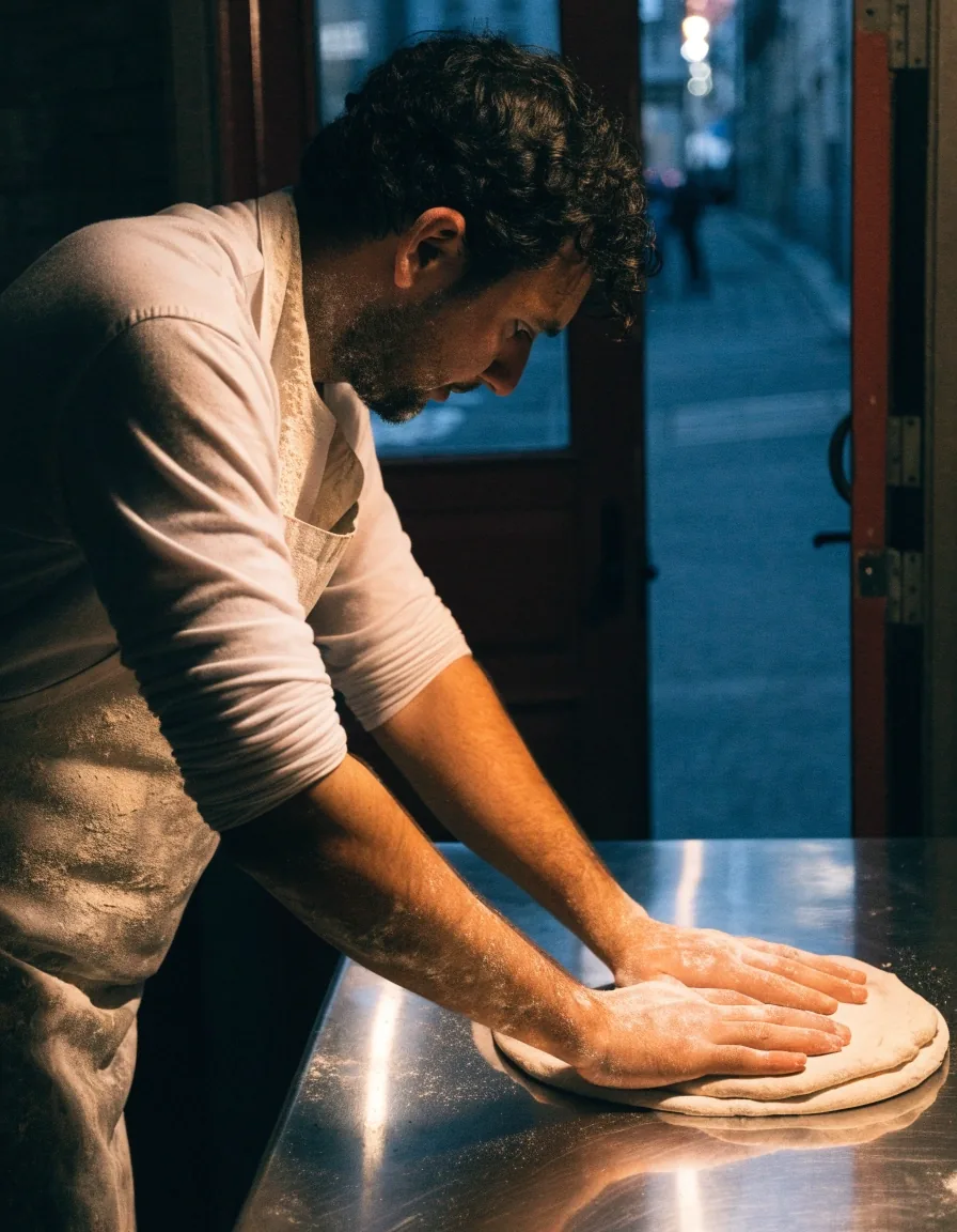 Egy budapesti pizzéria utcafrontja és pultja a Teréz körúton